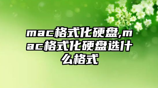 mac格式化硬盤,mac格式化硬盤選什么格式