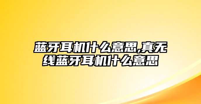 藍(lán)牙耳機什么意思,真無線藍(lán)牙耳機什么意思