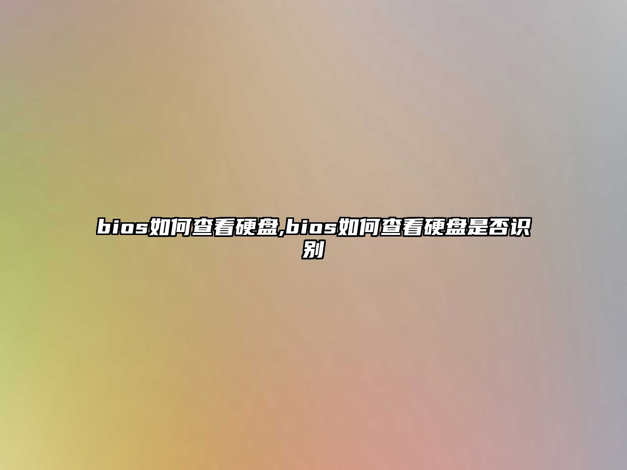 bios如何查看硬盤,bios如何查看硬盤是否識別