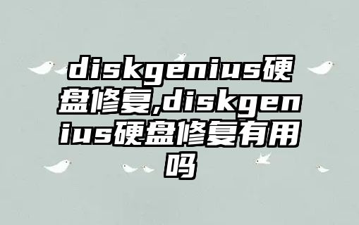 diskgenius硬盤修復(fù),diskgenius硬盤修復(fù)有用嗎